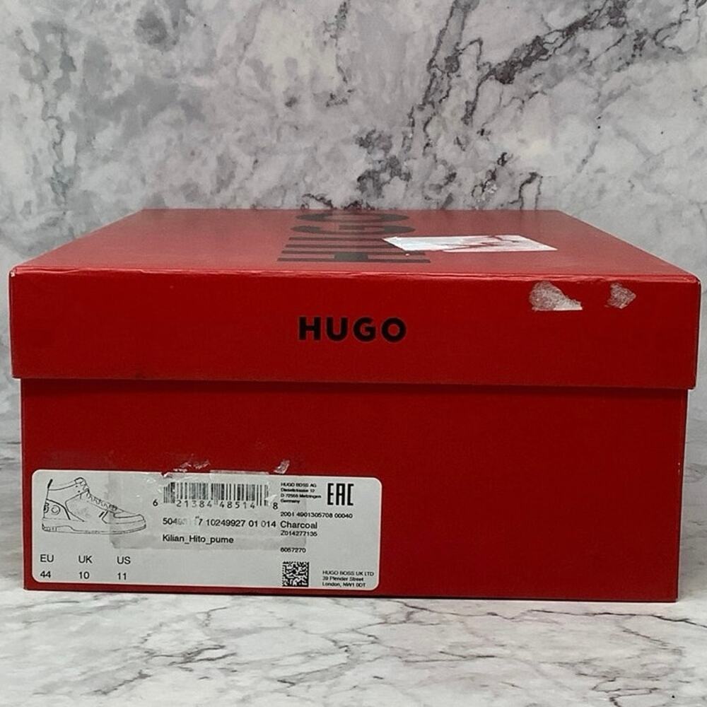Hugo Men's Size 11 Kilian Hito Pume Mid Trainers Black White Sneakers Shoes B2-2 - Picture 8 of 9